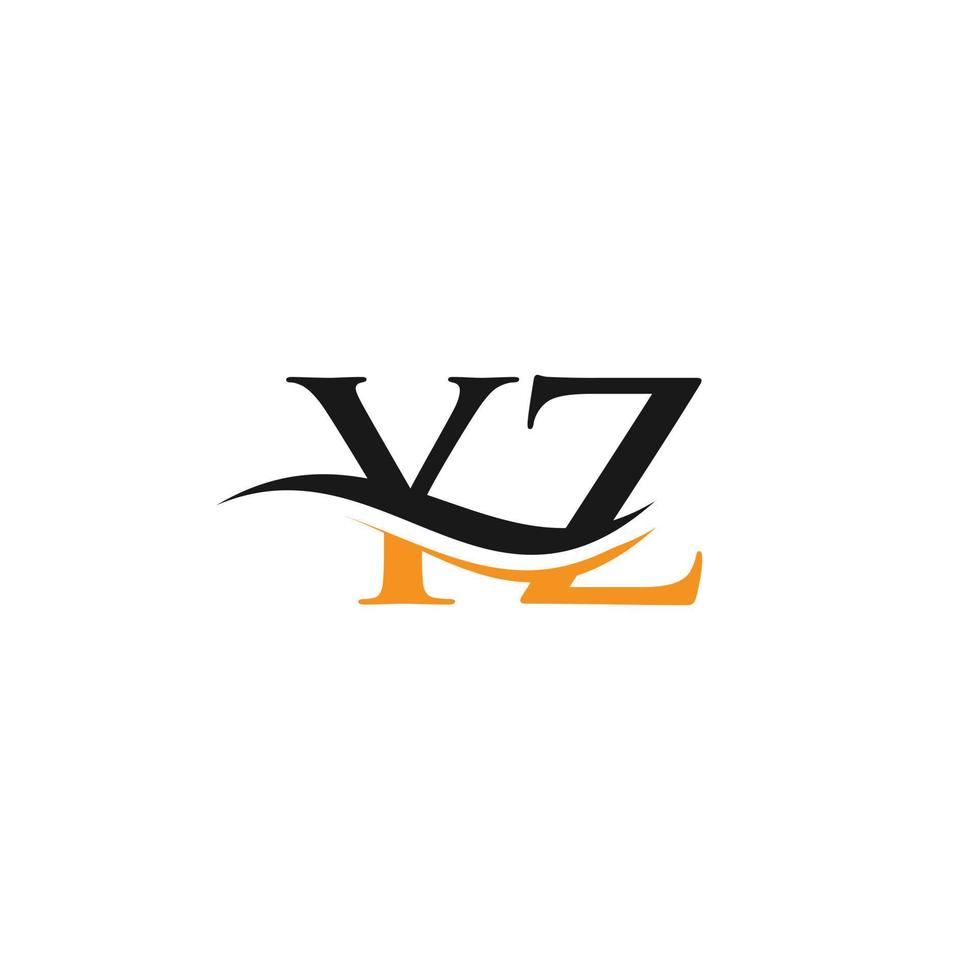 YZ Logo design vector. Swoosh letter YZ logo design vector