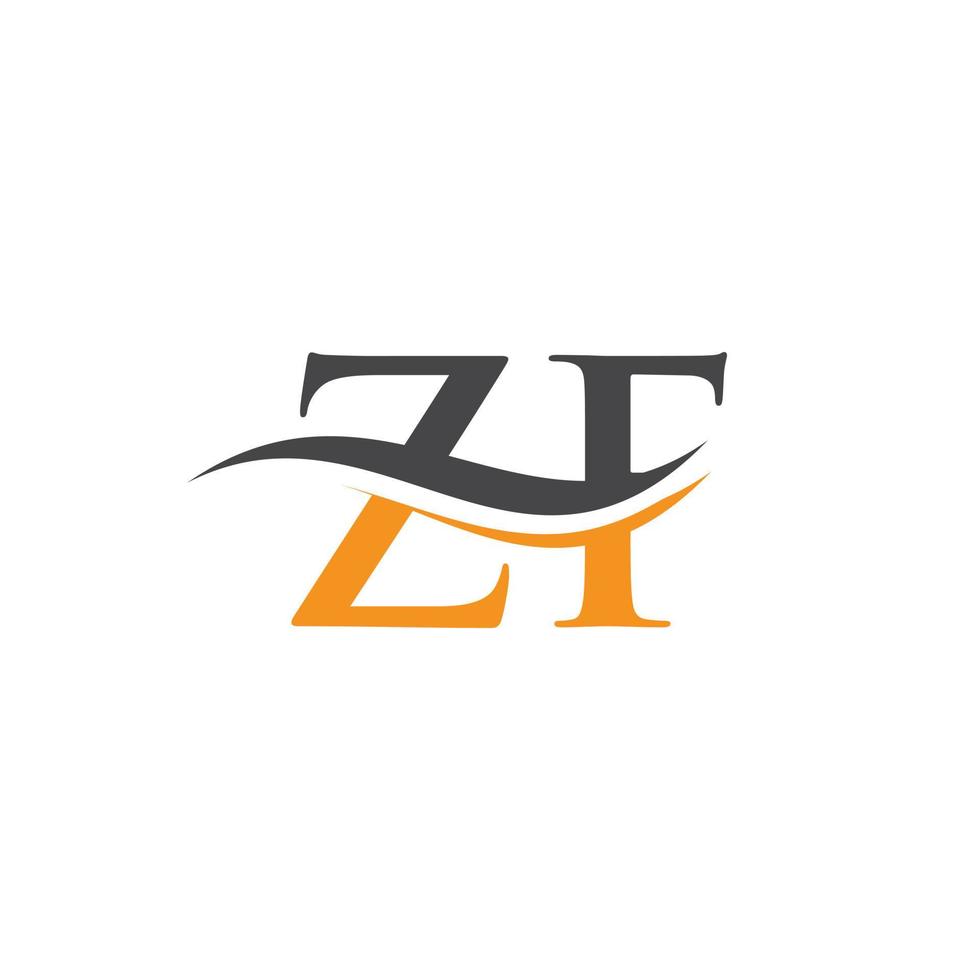 ZF Letter Linked Logo for business and company identity. Initial Letter ZF Logo Vector Template.