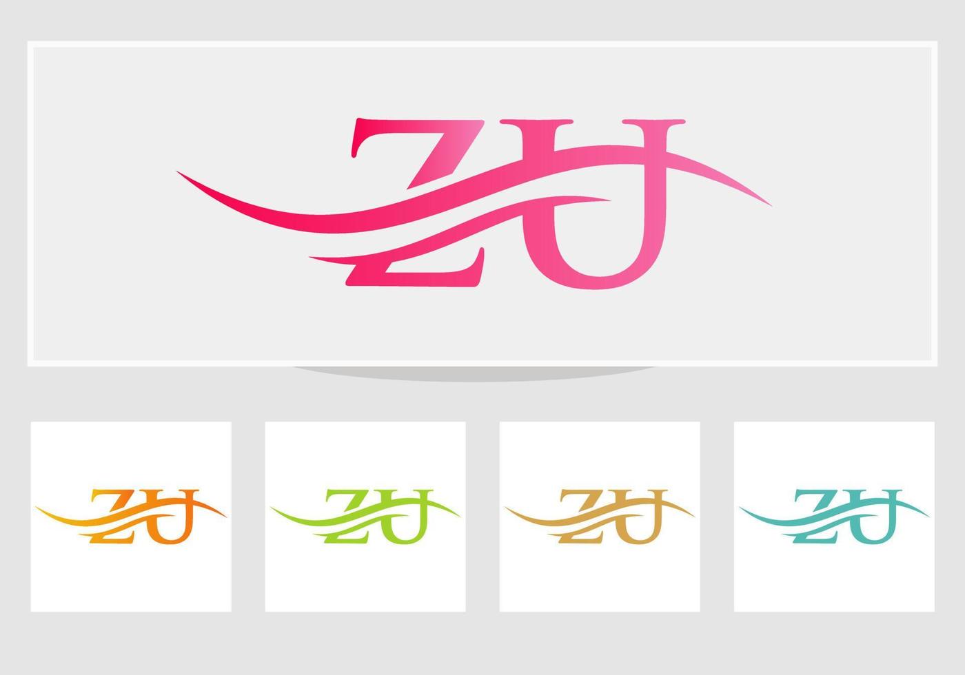 diseño moderno del logotipo zu para la identidad empresarial y empresarial. carta zu creativa con concepto de lujo vector