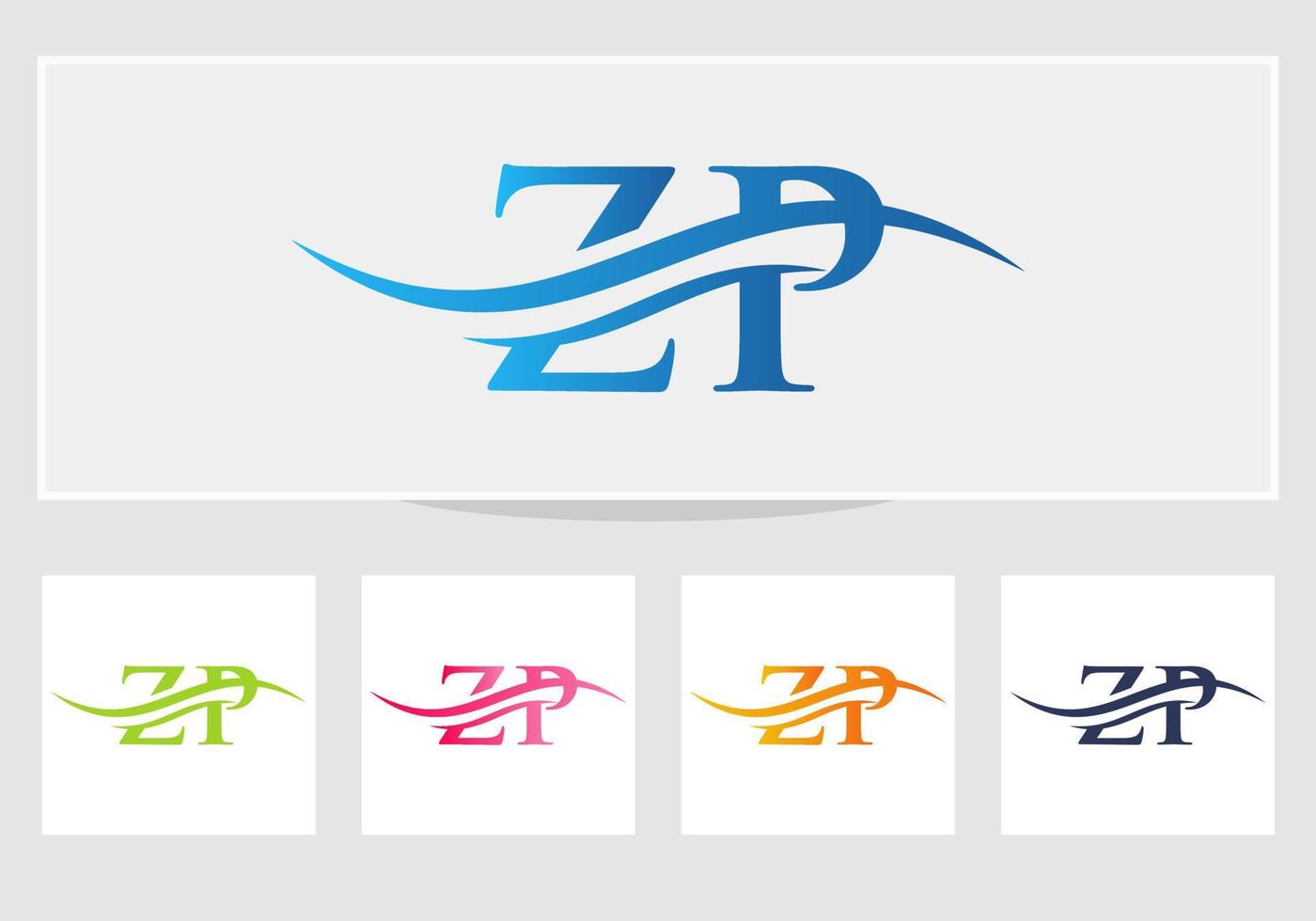 logotipo vinculado a zp para la identidad empresarial y empresarial. vector de logotipo de letra creativa zp