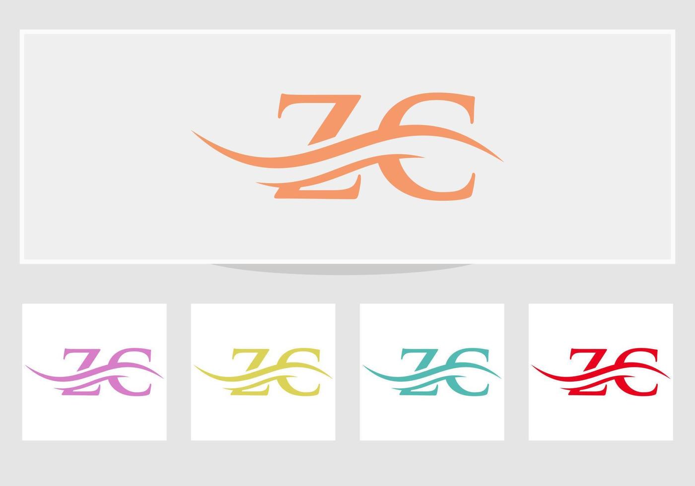 logotipo vinculado a zc para la identidad comercial y de la empresa. vector de logotipo de letra creativa zc