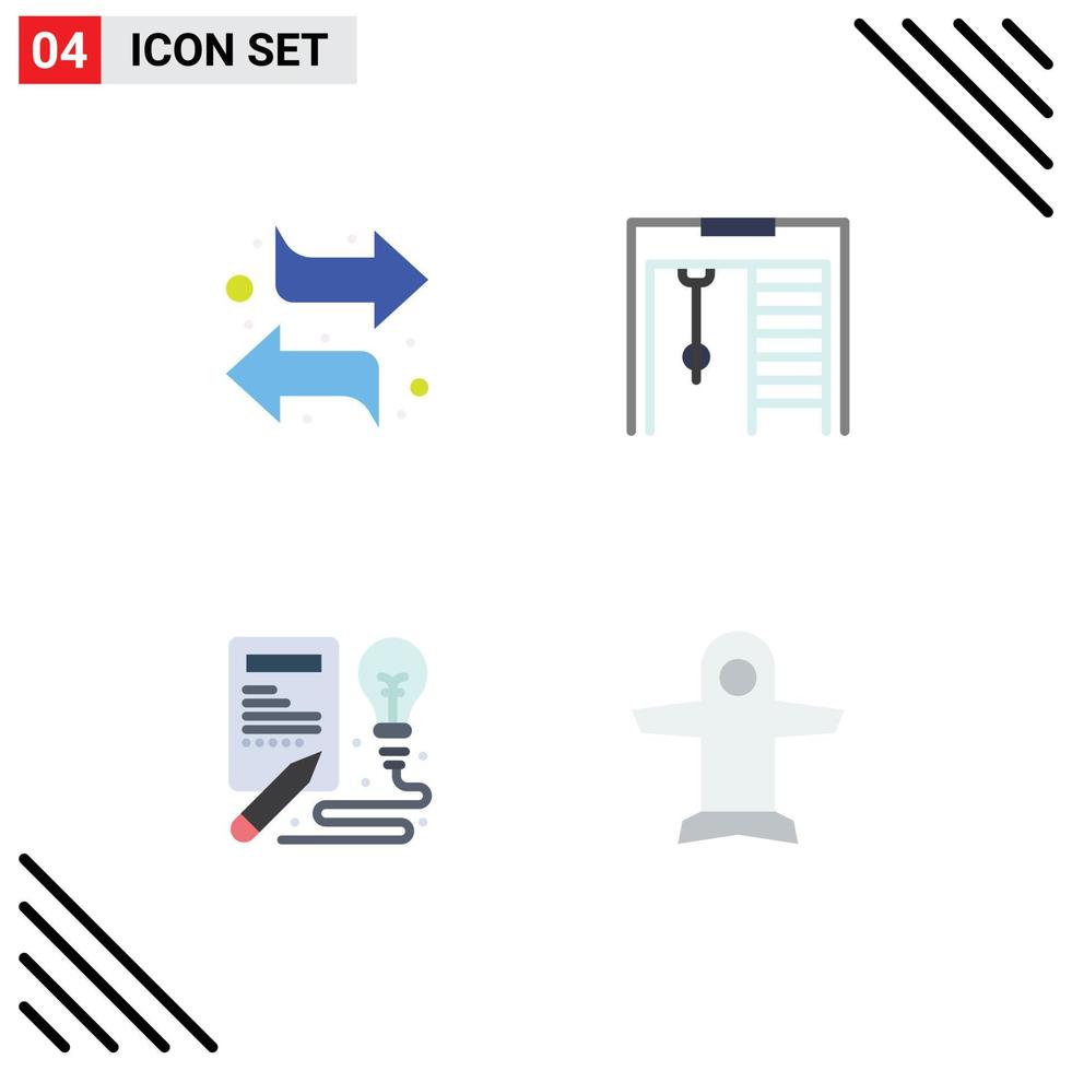 4 Creative Icons Modern Signs and Symbols of arrows creative right rings plane Editable Vector Design Elements