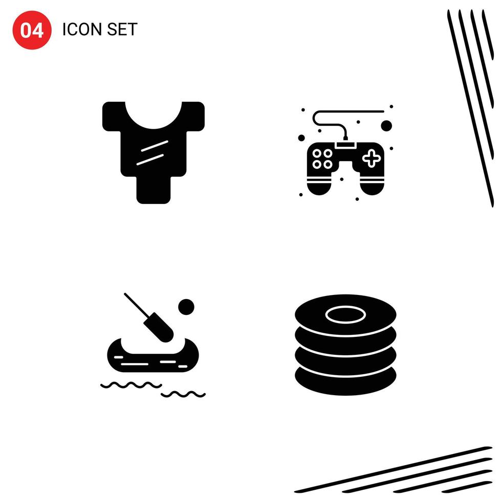 Universal Icon Symbols Group of 4 Modern Solid Glyphs of baby dish control pad boat food Editable Vector Design Elements