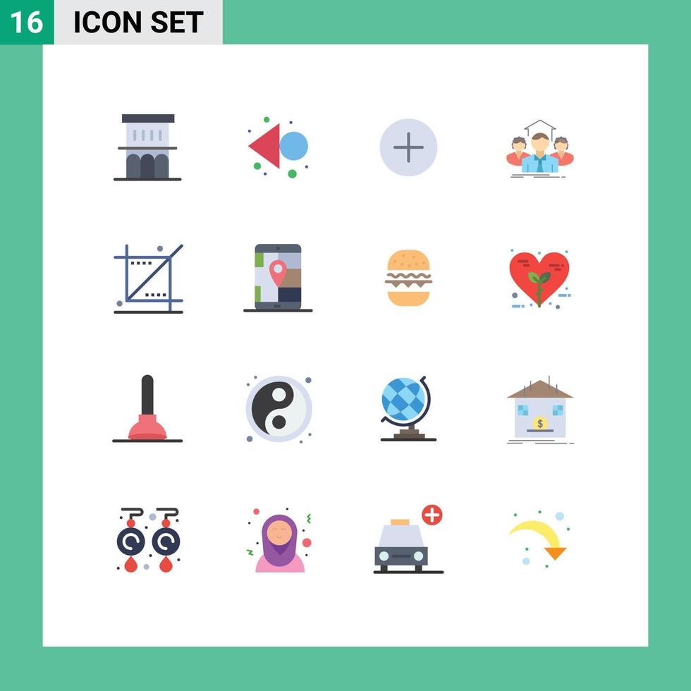 Flat Color Pack of 16 Universal Symbols of design meeting twitter group business Editable Pack of Creative Vector Design Elements