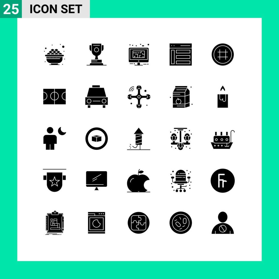 Stock Vector Icon Pack of 25 Line Signs and Symbols for user left monitor interface plan Editable Vector Design Elements