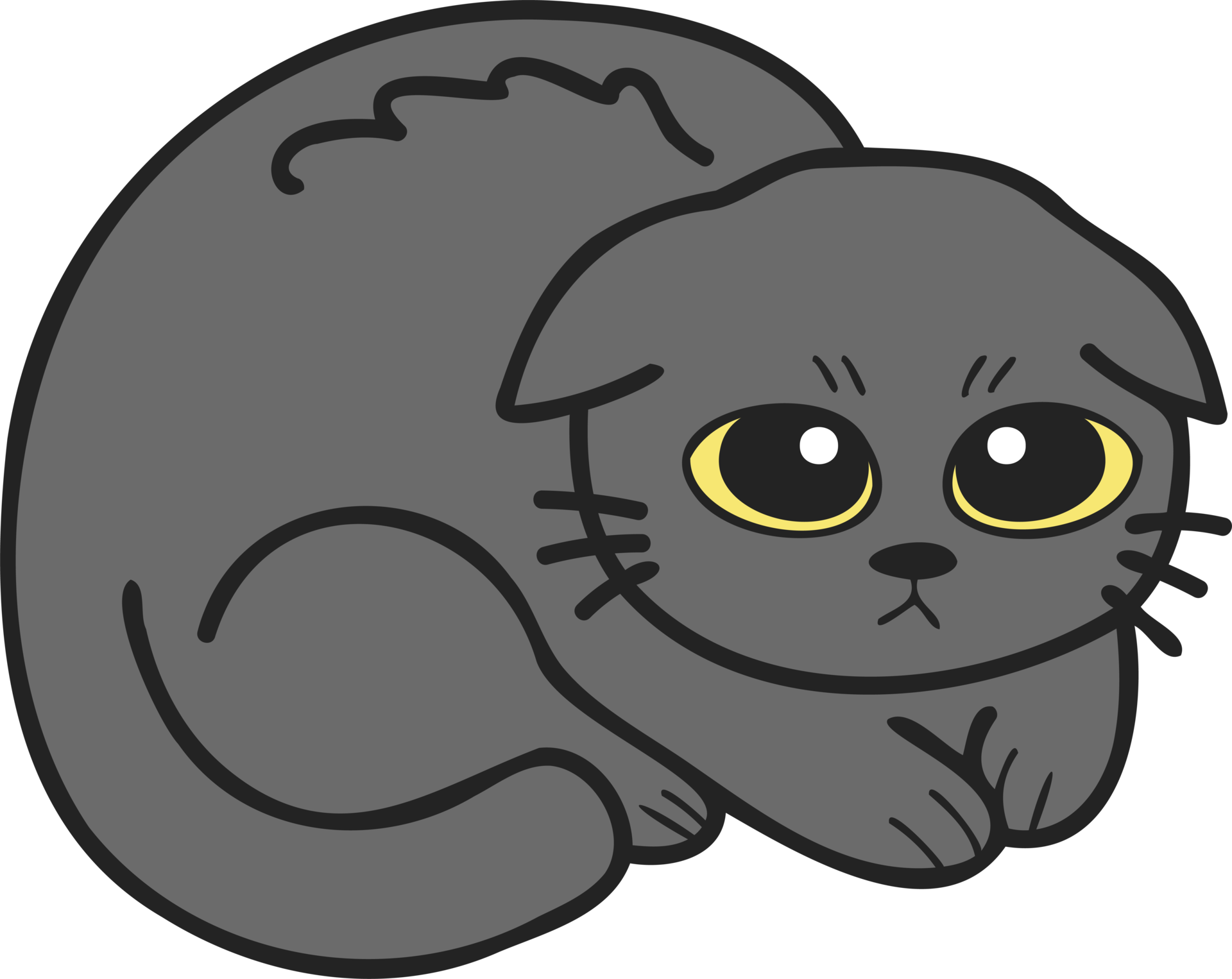 Free Hand Drawn scared or sad cat illustration in doodle style 17303195