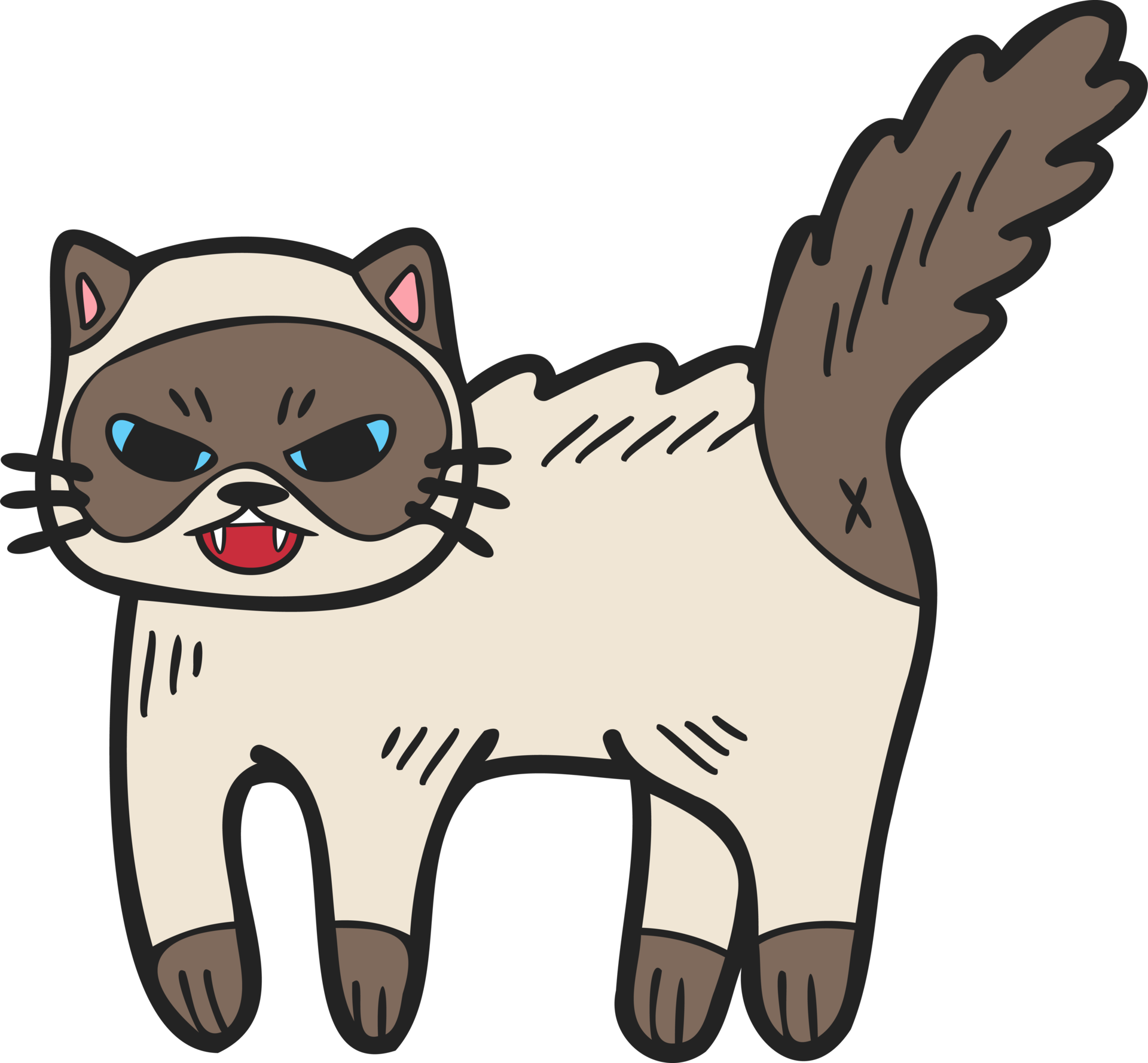 Angry Cute Cat Illustration, Illustration Paint, Cute Characters, Angry Cat  PNG Transparent Clipart Image and PSD File for Free Download