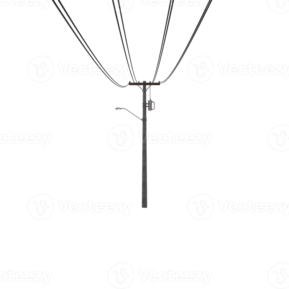 poste eléctrico 3d aislado png