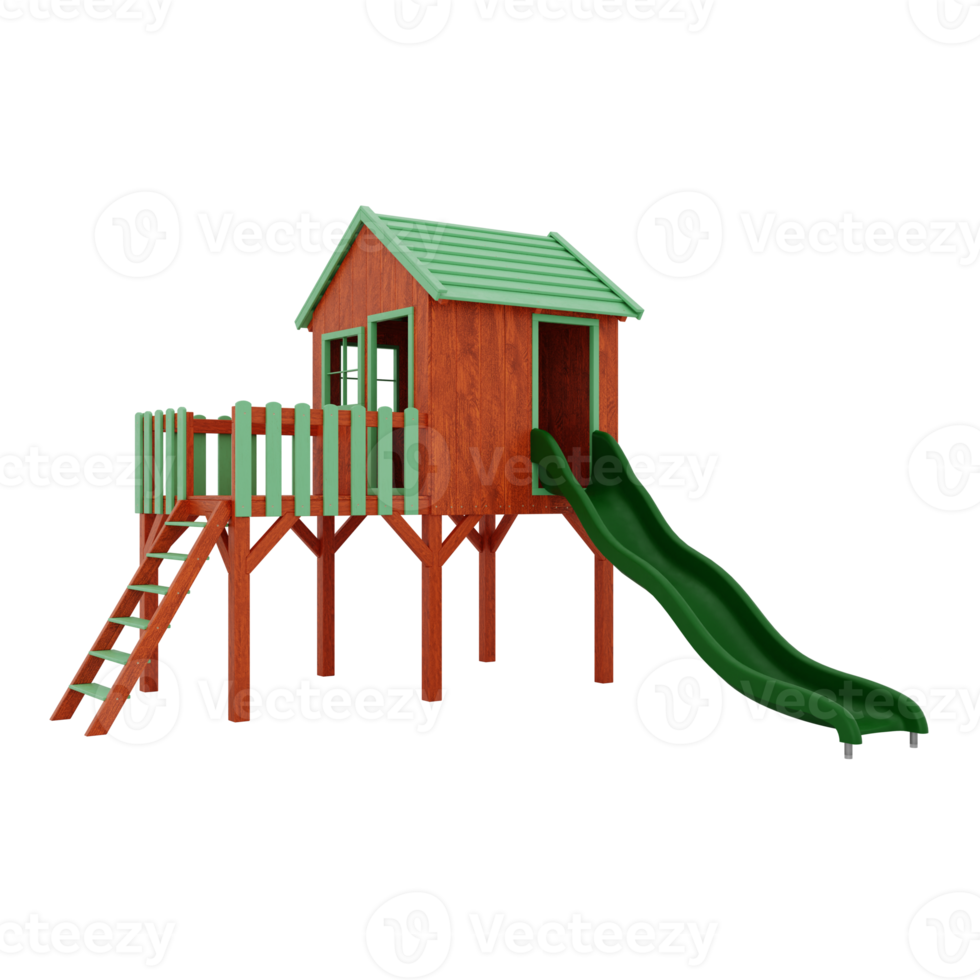Kids playhouse with a slide png