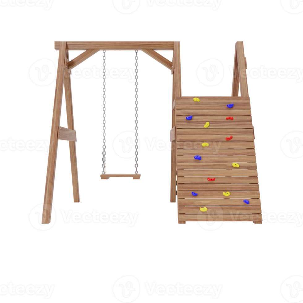 wooden swing climbing wall png