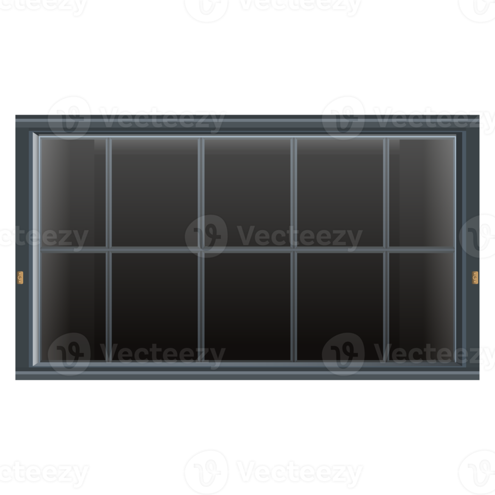 Fassade Schaufenster großes Fenster im realistischen Stil. Bauelemente im Außenbereich. bunte png-illustration. png