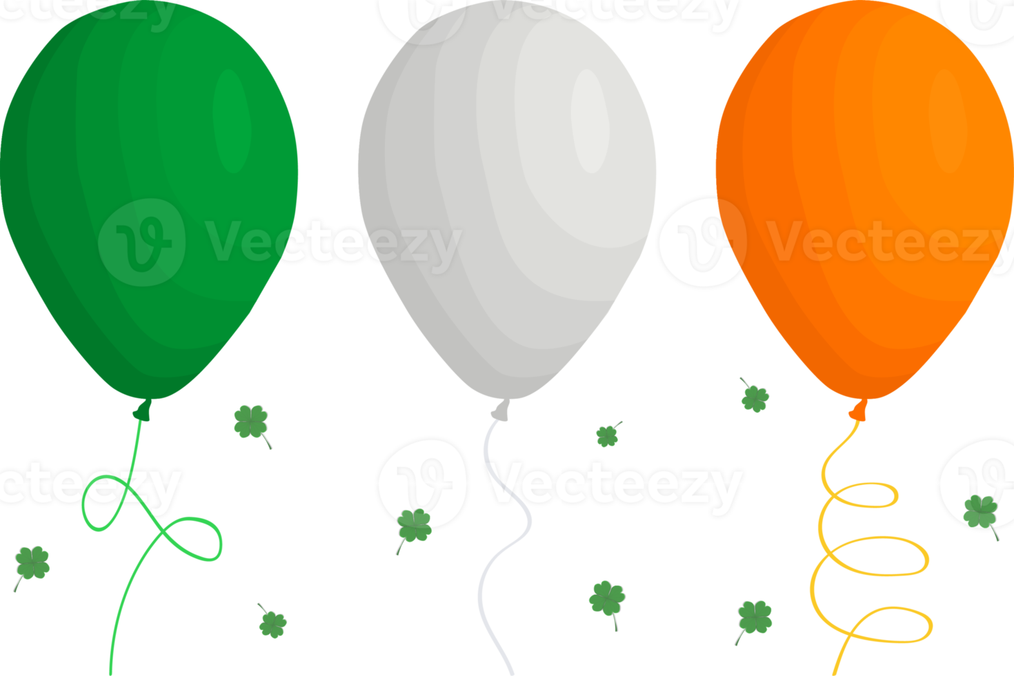 Ierse vakantie st patrick dag, grote set heldere heliumballonnen png