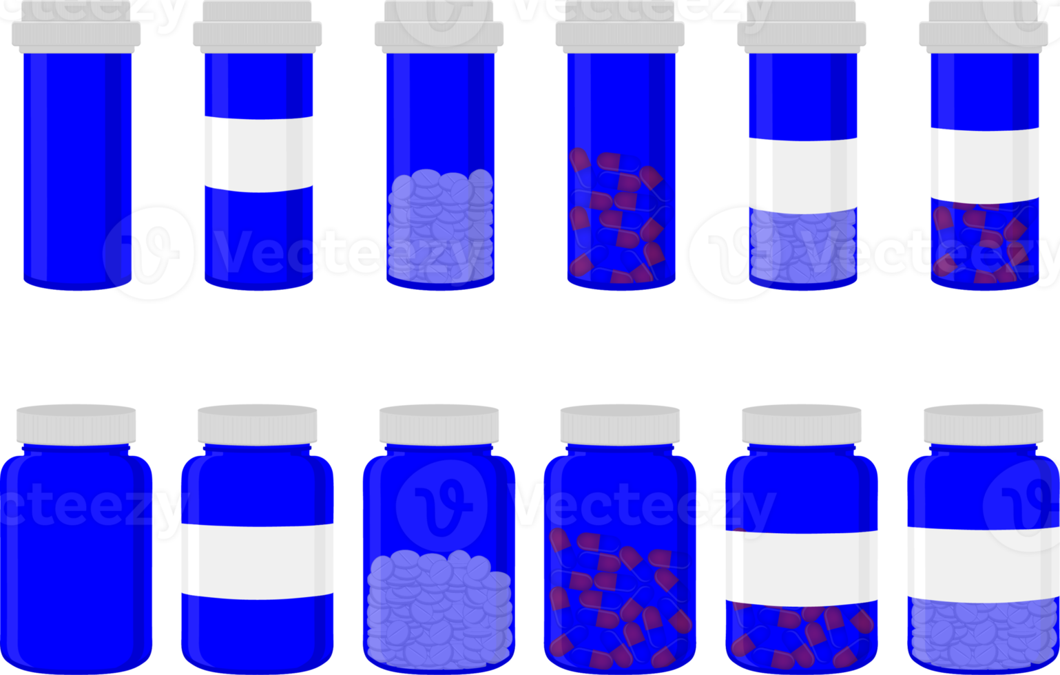 groot reeks verschillend types van pillen binnen dichtbij pot png