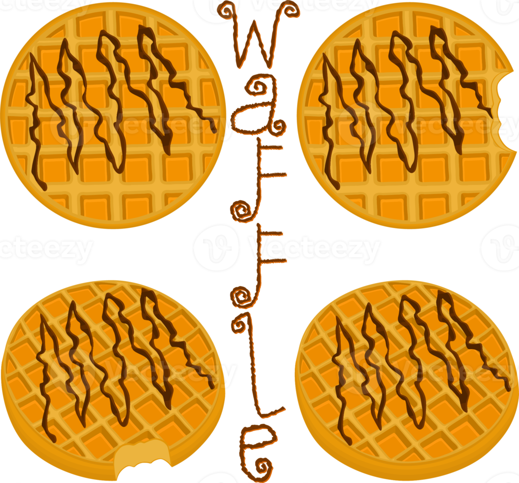 various sweet tasty waffles png