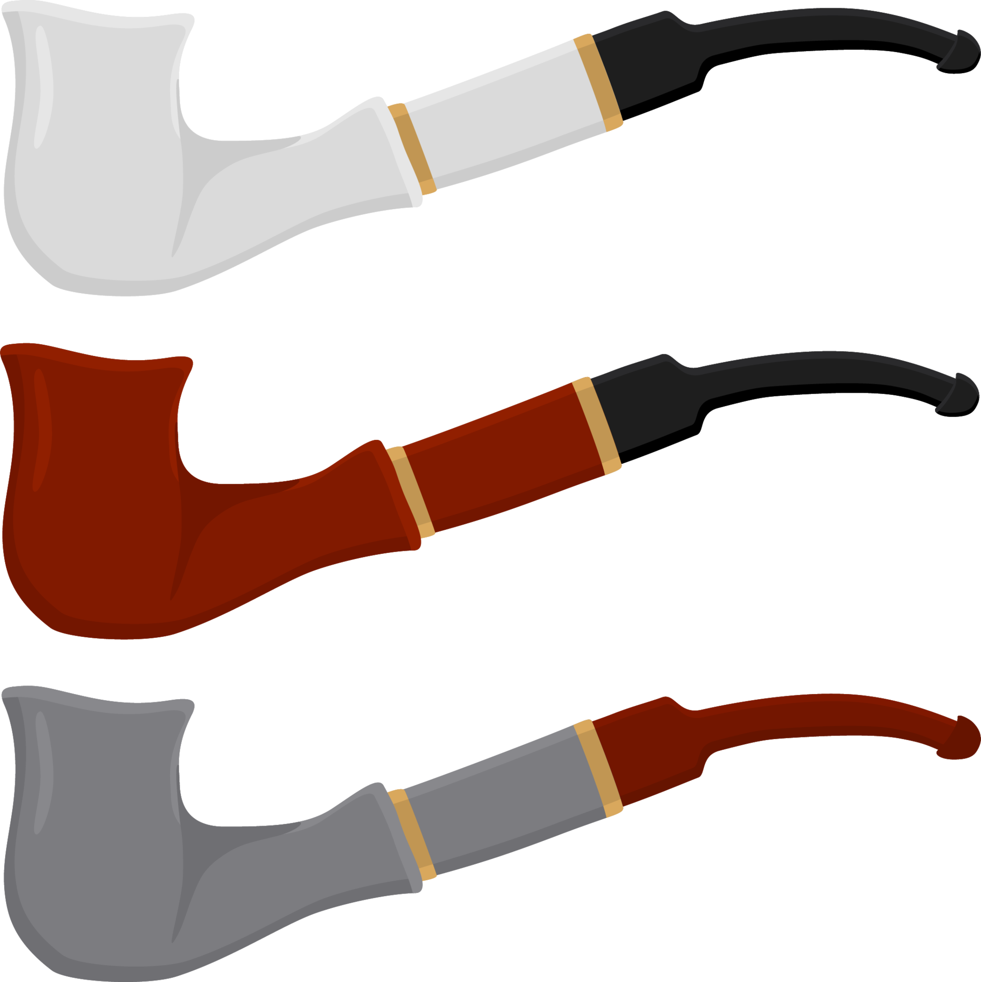 big set different types smoke pipes different size for tobacco 17303643 PNG