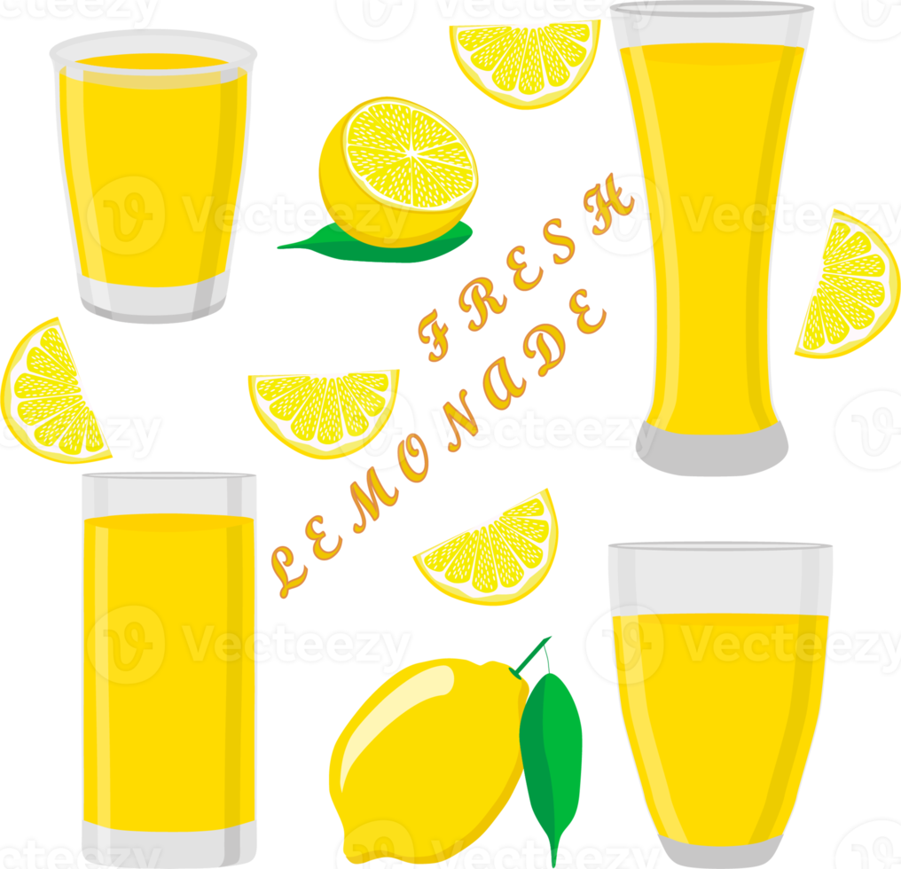 Various sweet tasty natural lemonade png