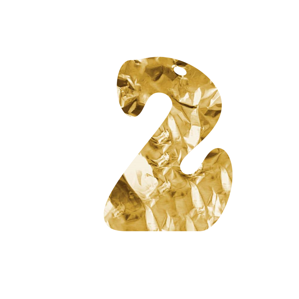 Gold glitter numbers. For birthday and party png