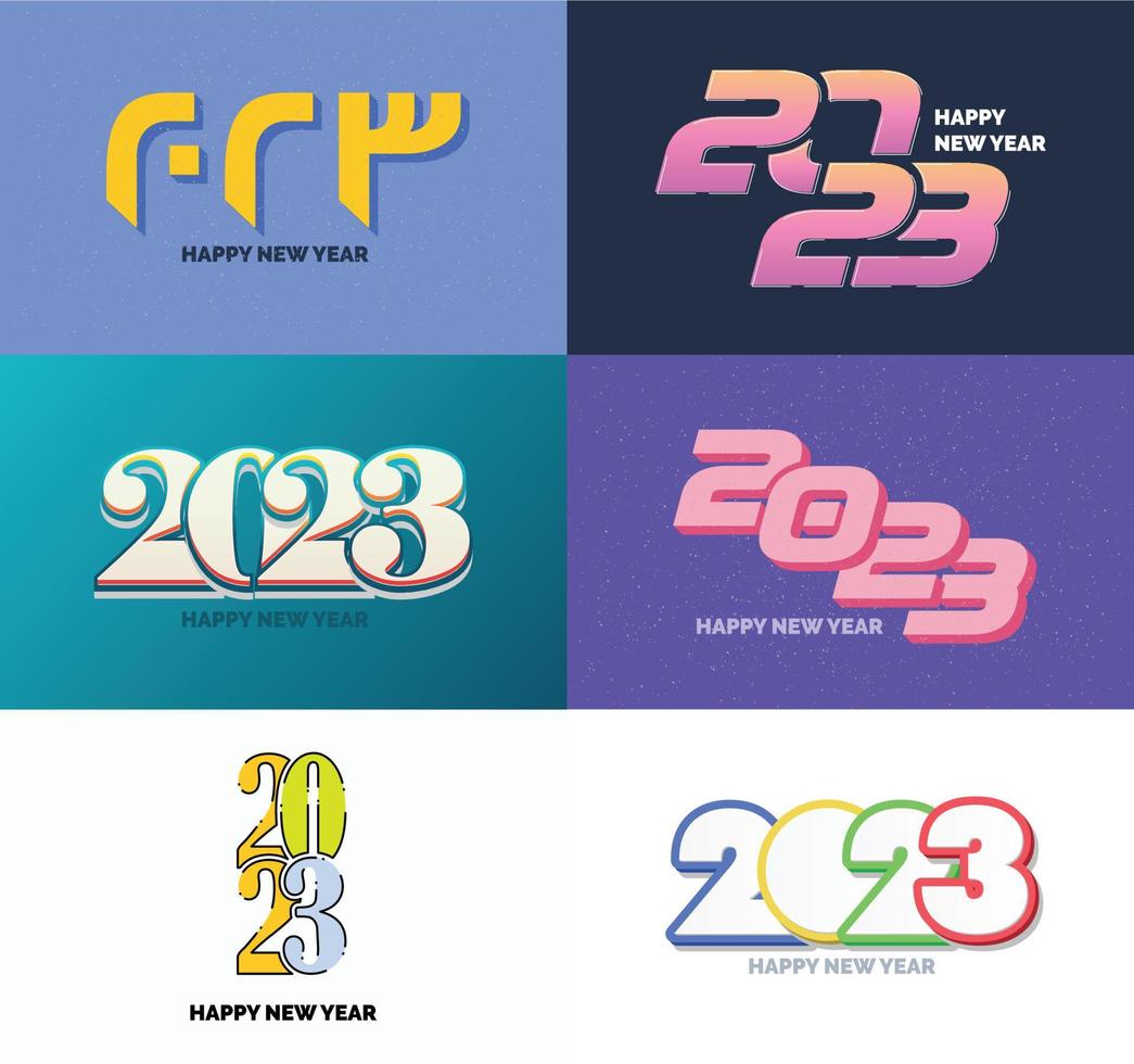Big Set of 2023 Happy New Year logo text design 2023 number design template vector