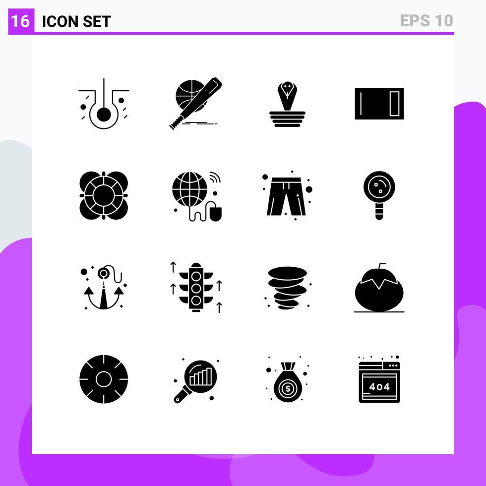 paquete de iconos de vector de stock de 16 signos y símbolos de línea para electrodomésticos esenciales para cortar animales elementos de diseño de vector editables