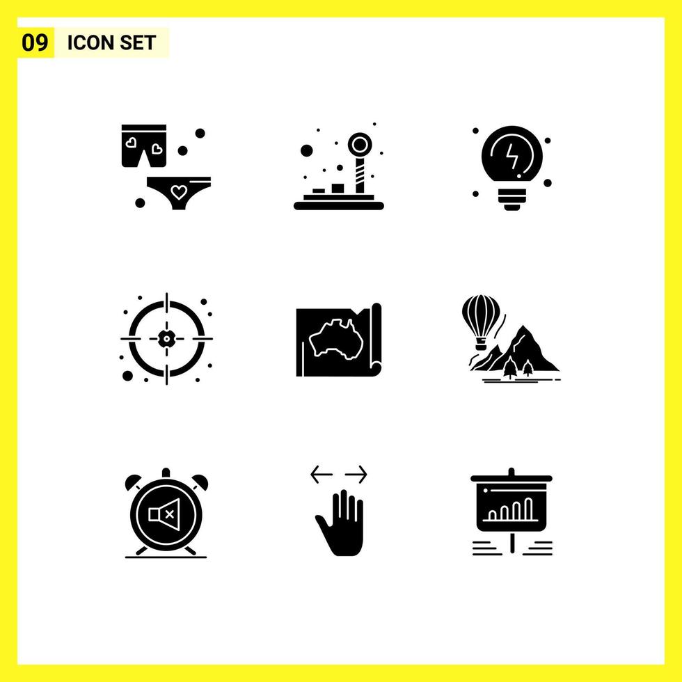 9 Creative Icons Modern Signs and Symbols of location australian brainstorming australia management Editable Vector Design Elements