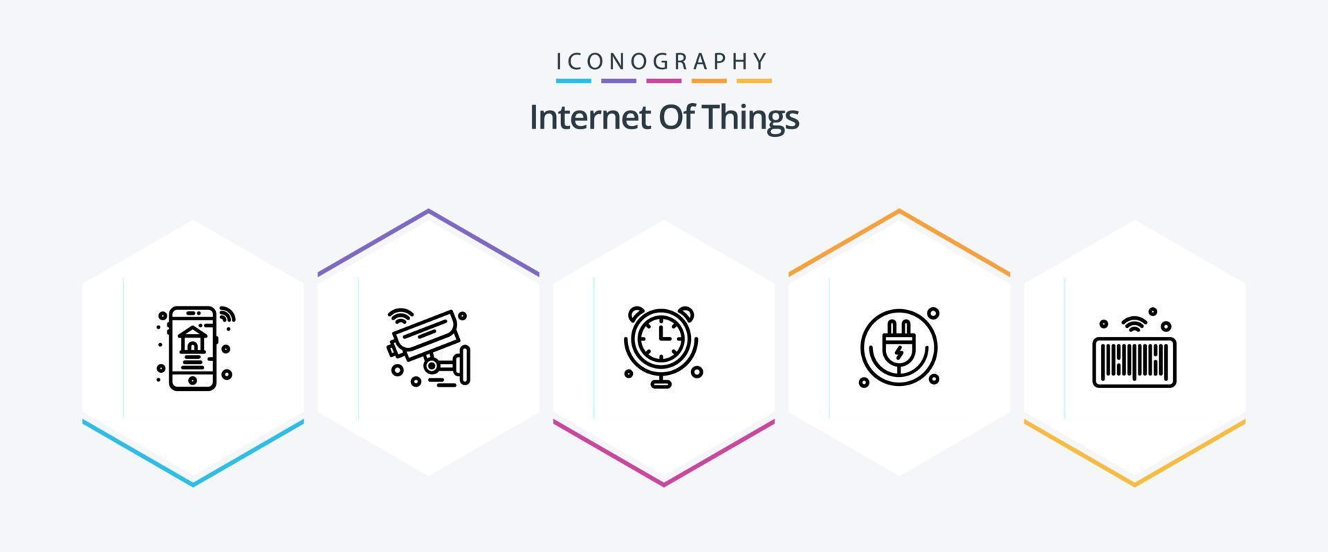 Internet Of Things 25 Line icon pack including wifi. internet of things. wifi. internet. internet of things vector