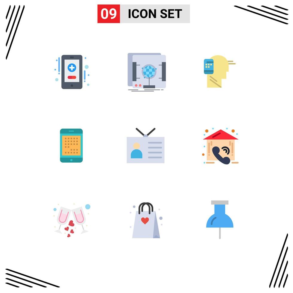9 Universal Flat Colors Set for Web and Mobile Applications mobile digital connected device phone Editable Vector Design Elements