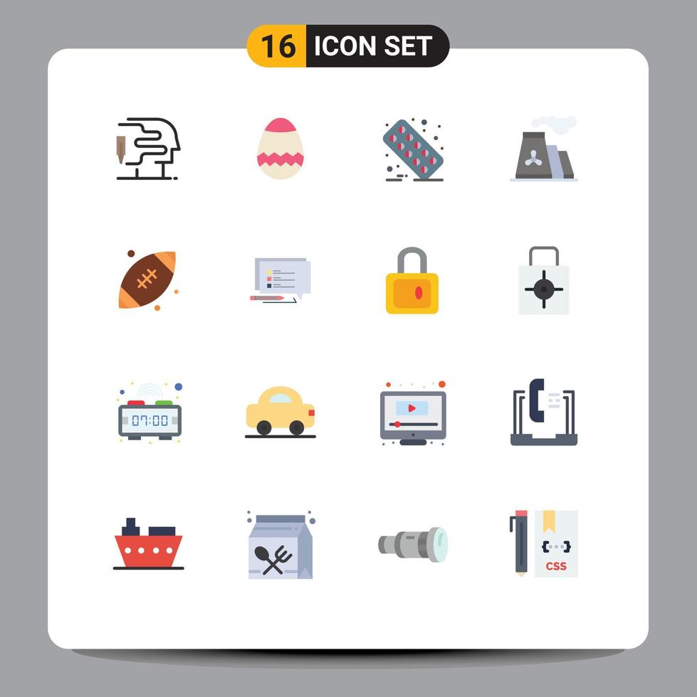 User Interface Pack of 16 Basic Flat Colors of ireland rugby medicine ball production Editable Pack of Creative Vector Design Elements
