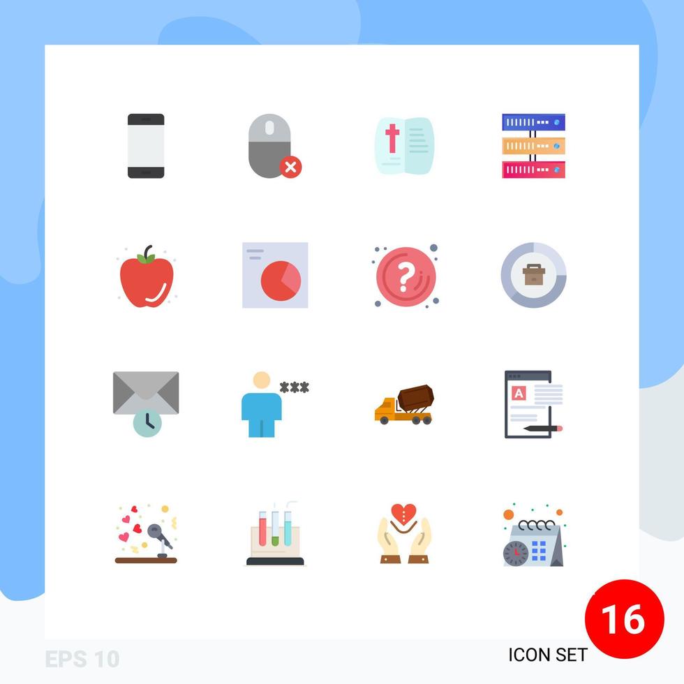 Set of 16 Vector Flat Colors on Grid for network data hardware computing easter Editable Pack of Creative Vector Design Elements