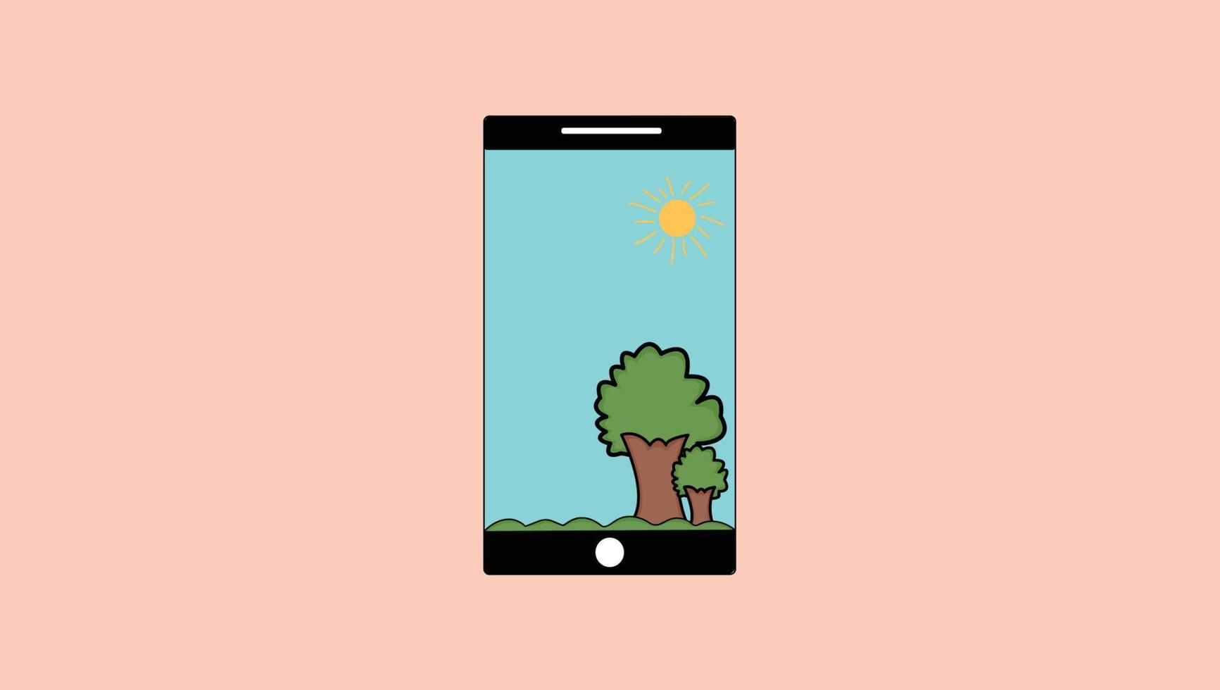 Smart Phone With Wallpaper vector