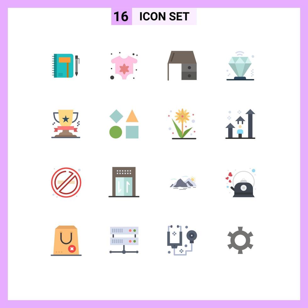 Universal Icon Symbols Group of 16 Modern Flat Colors of membership business clothes office material furniture Editable Pack of Creative Vector Design Elements