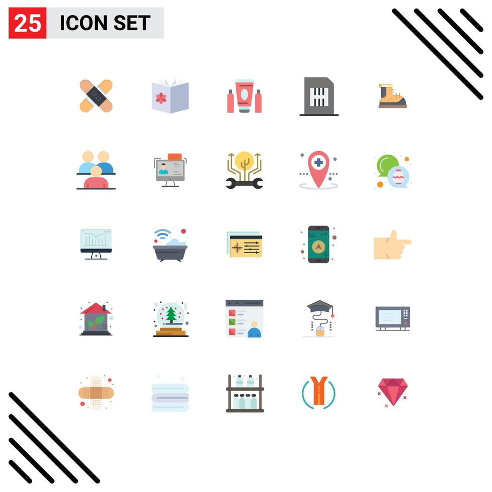 Pictogram Set of 25 Simple Flat Colors of devices card learn healthcare cream Editable Vector Design Elements