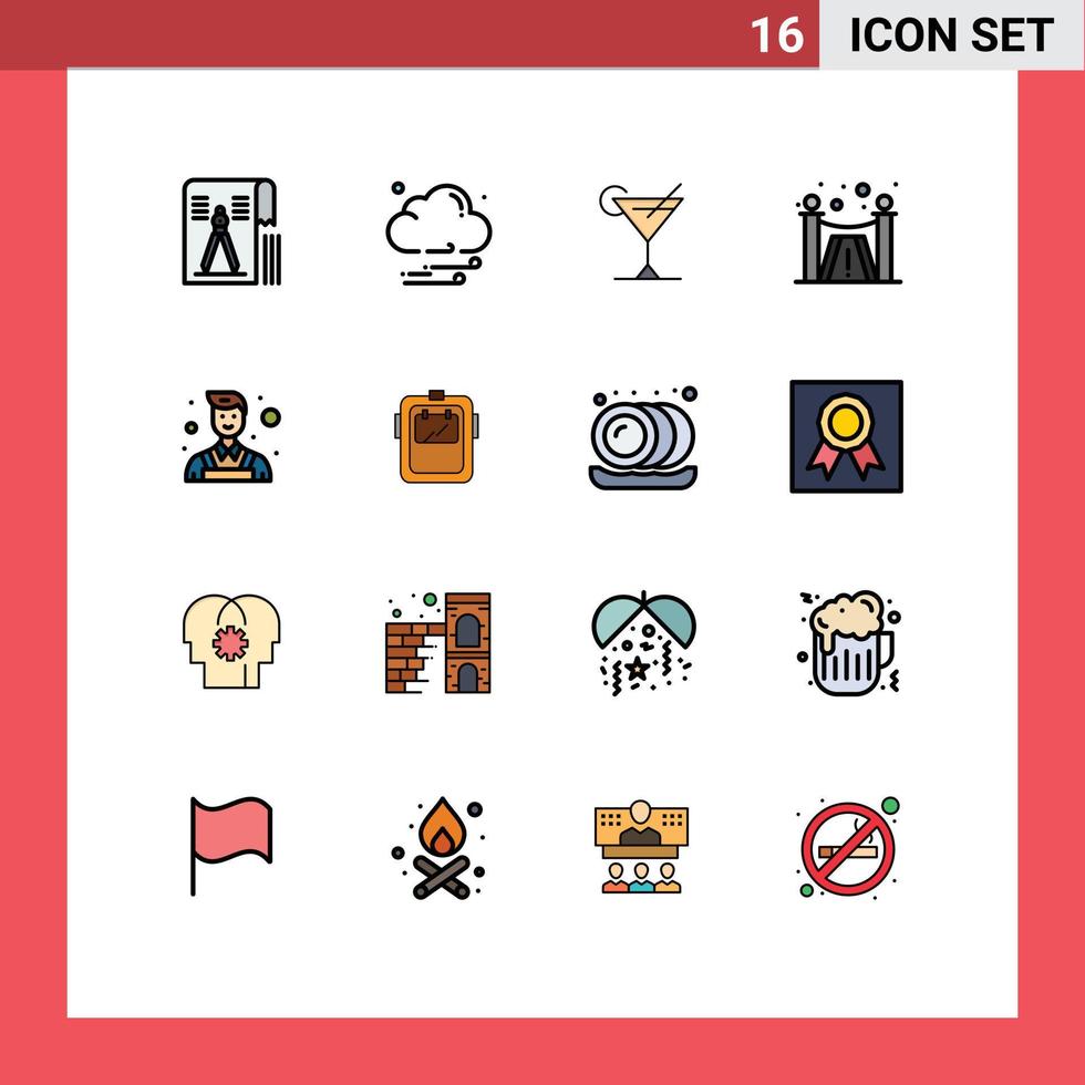 16 Creative Icons Modern Signs and Symbols of mask painter cocktail decorator premium Editable Creative Vector Design Elements