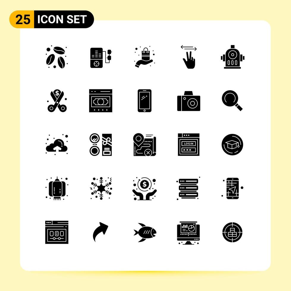 paquete de iconos de vector de stock de 25 signos y símbolos de línea para costos hidrante producto fuego móvil elementos de diseño vectorial editables