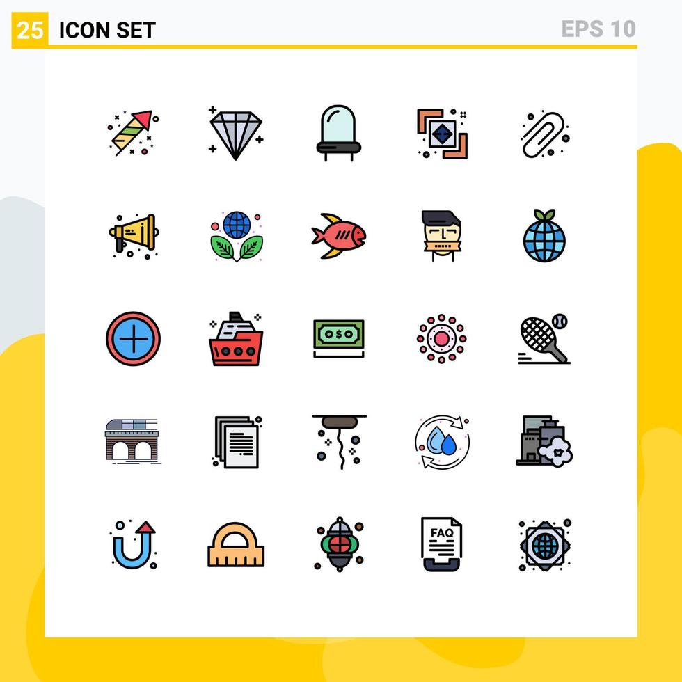 Set of 25 Modern UI Icons Symbols Signs for loud education led back to school finder Editable Vector Design Elements