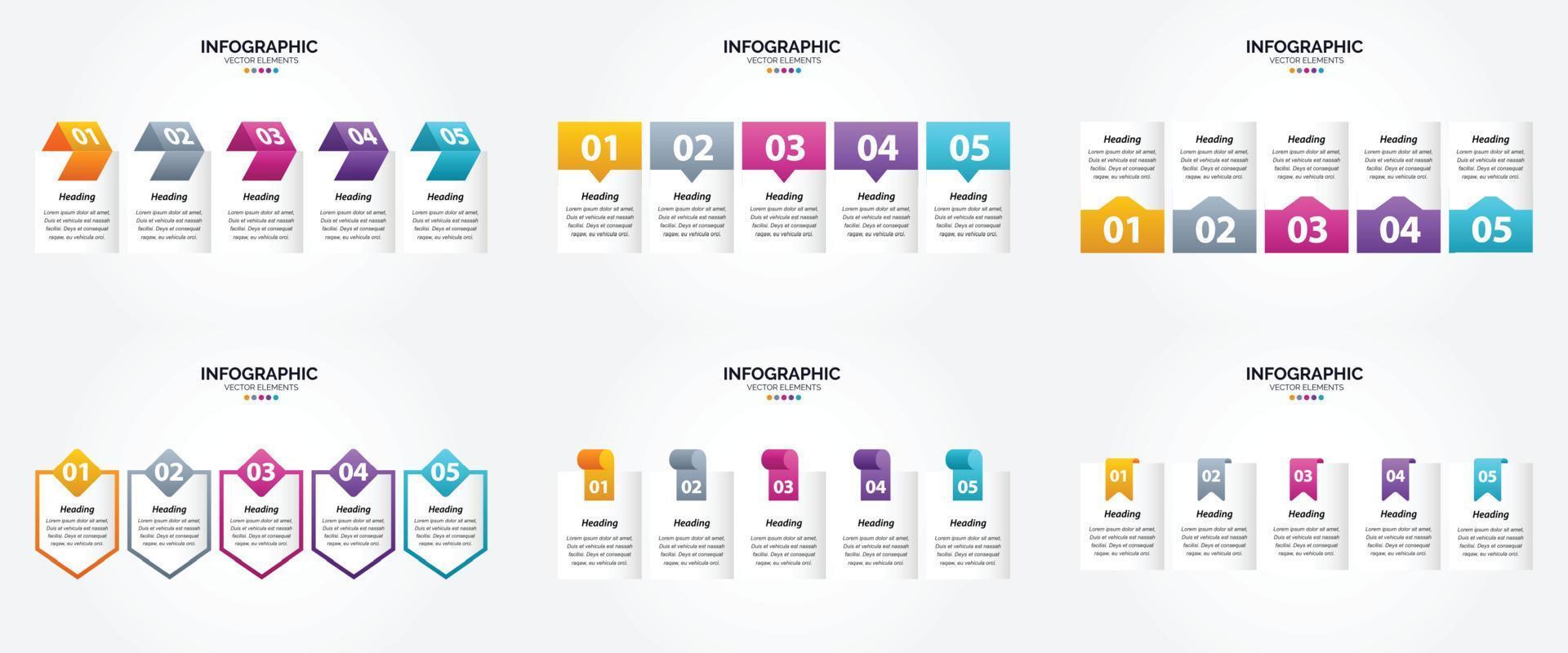 ilustración vectorial infografía conjunto de diseño plano para folleto publicitario y revista vector