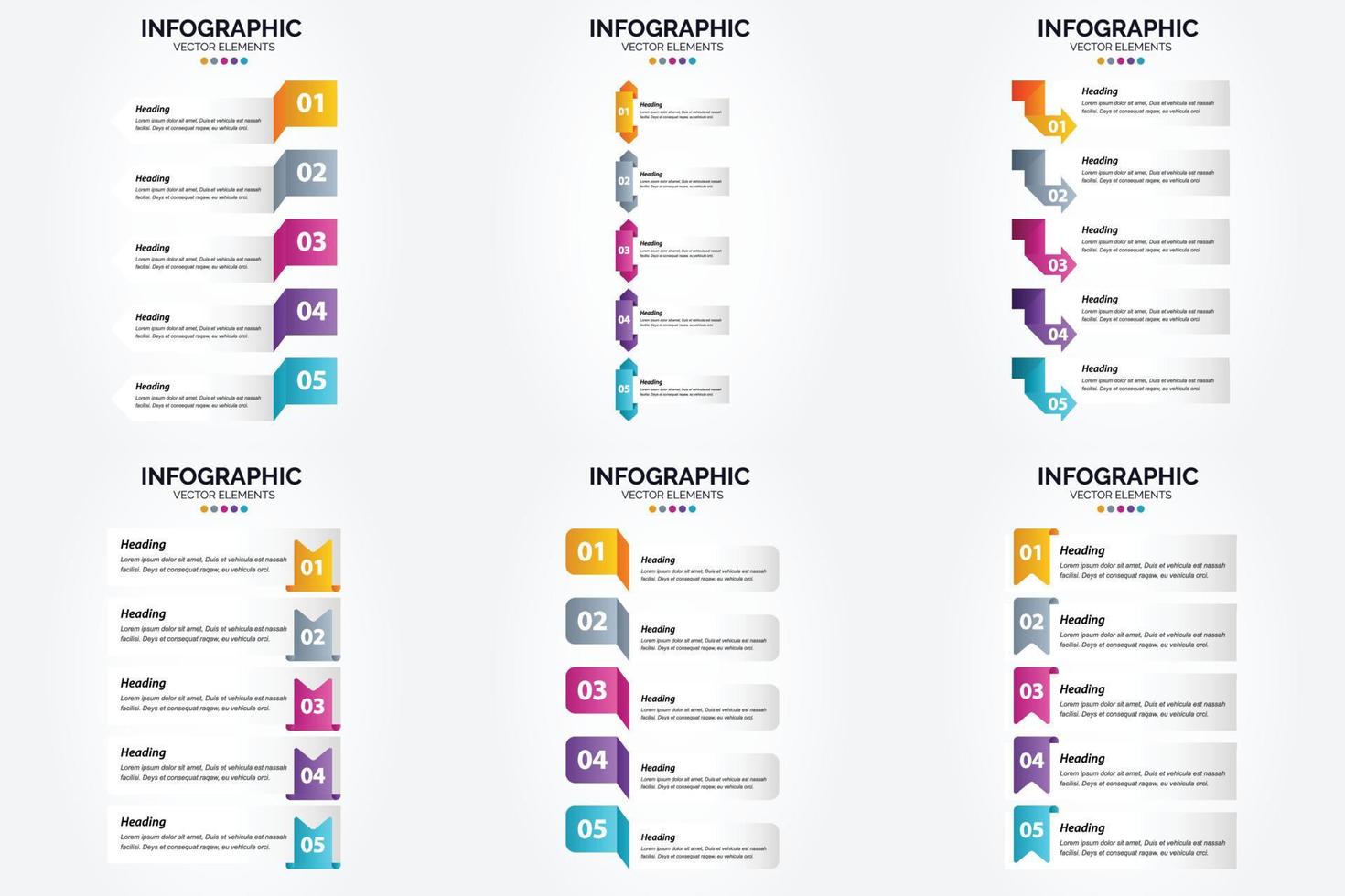 ilustración vectorial infografía conjunto de diseño plano para folleto publicitario y revista vector