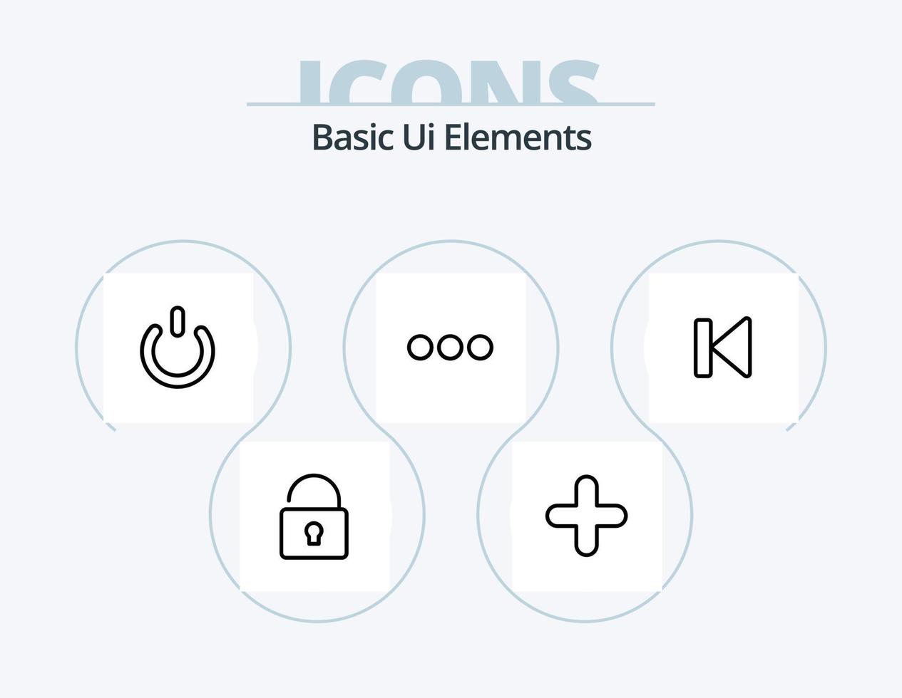 Basic Ui Elements Line Icon Pack 5 Icon Design. sign. squares. alert. shape. web vector
