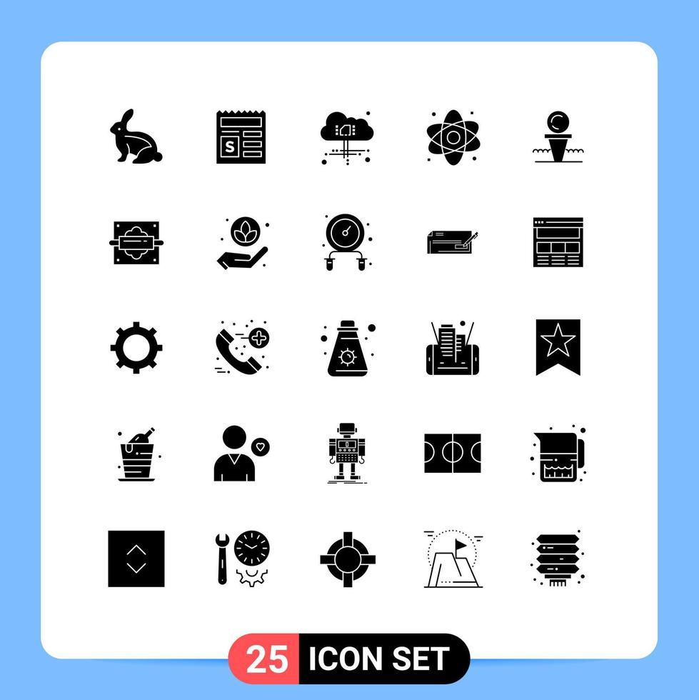 25 User Interface Solid Glyph Pack of modern Signs and Symbols of court medical cloud healthcare diagnostic Editable Vector Design Elements