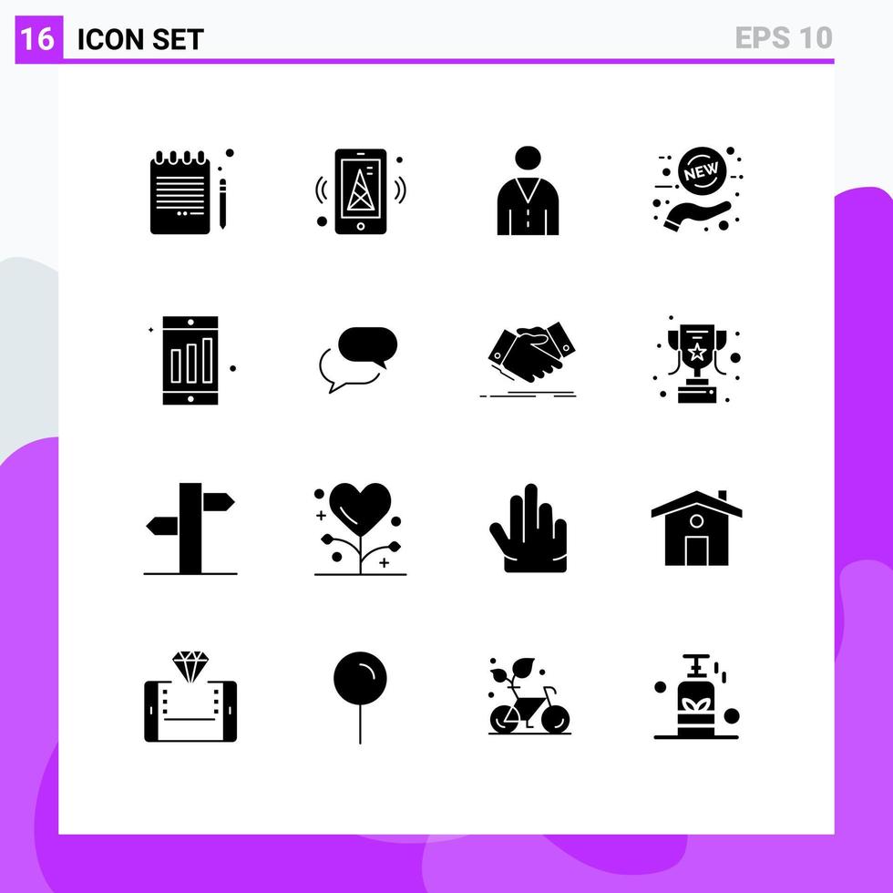 16 Creative Icons Modern Signs and Symbols of mobile sale avatar offer user Editable Vector Design Elements