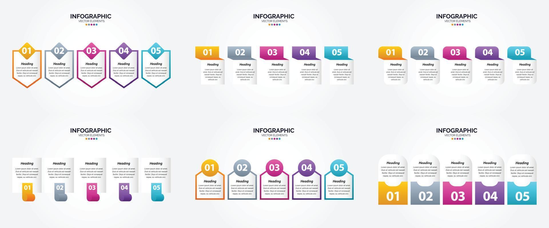 ilustración vectorial infografía conjunto de diseño plano para folleto publicitario y revista vector