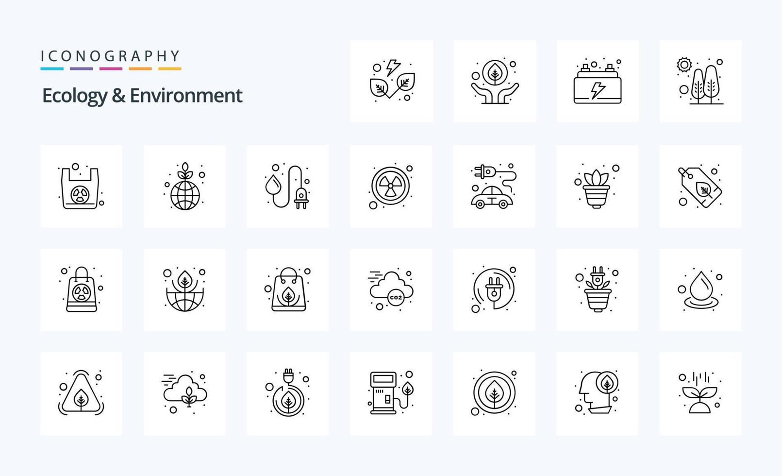 25 Ecology And Environment Line icon pack vector