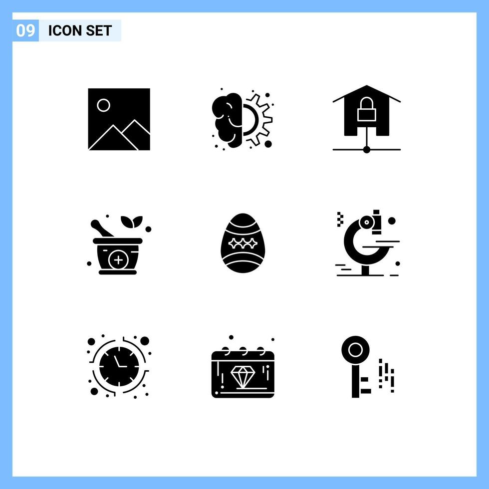 9 Solid Glyph concept for Websites Mobile and Apps decoration natural devices medicine smart home Editable Vector Design Elements