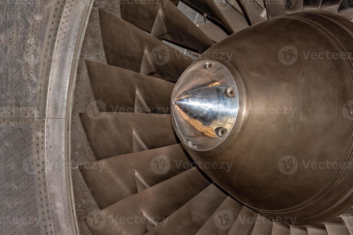 Jet Airplane turbine engine photo