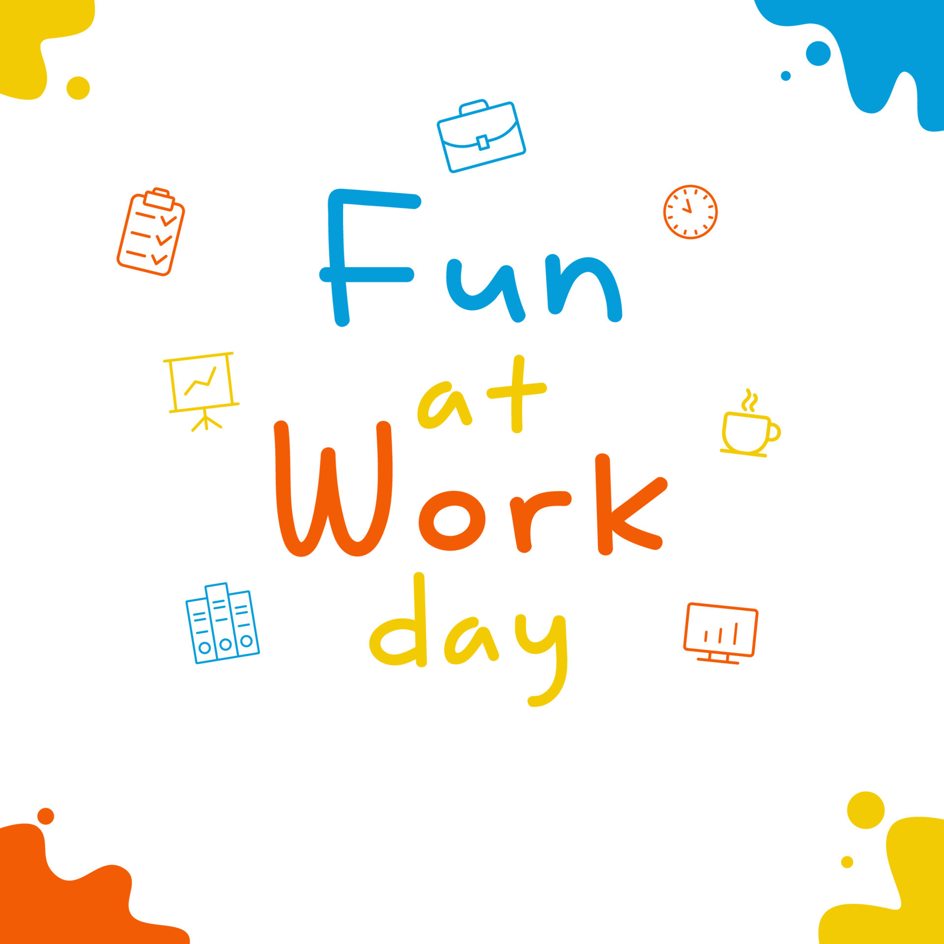 Fun at Work Day Illustration. Suitable for poster, cover, web, social