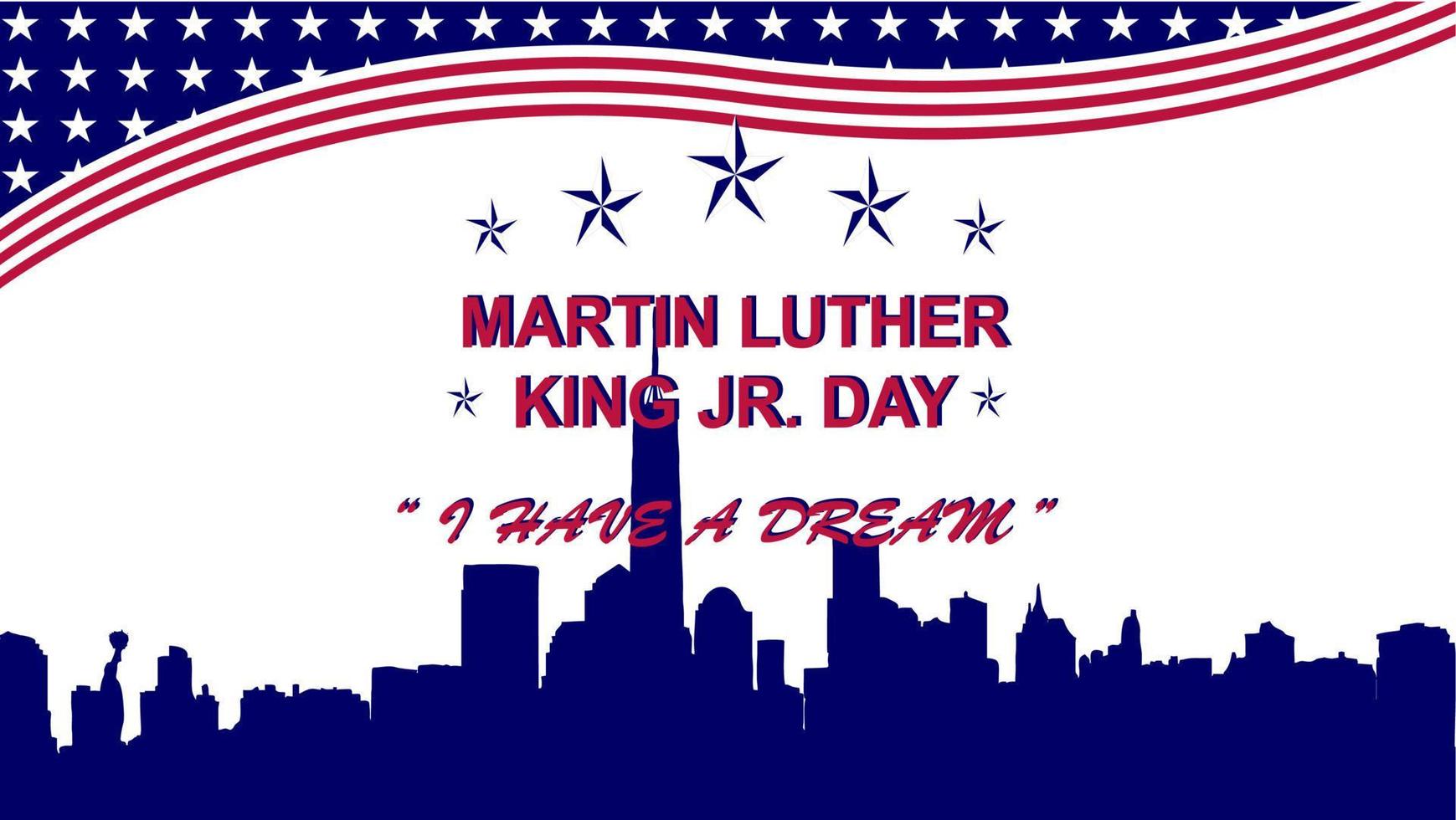 feliz día de martin luther king con nosotros bandera vector de fondo blanco