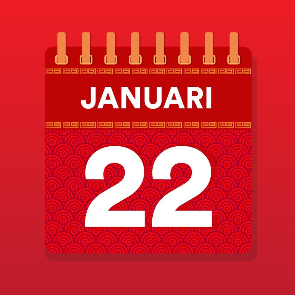 Chinese New Year Calendar Flat Design vector