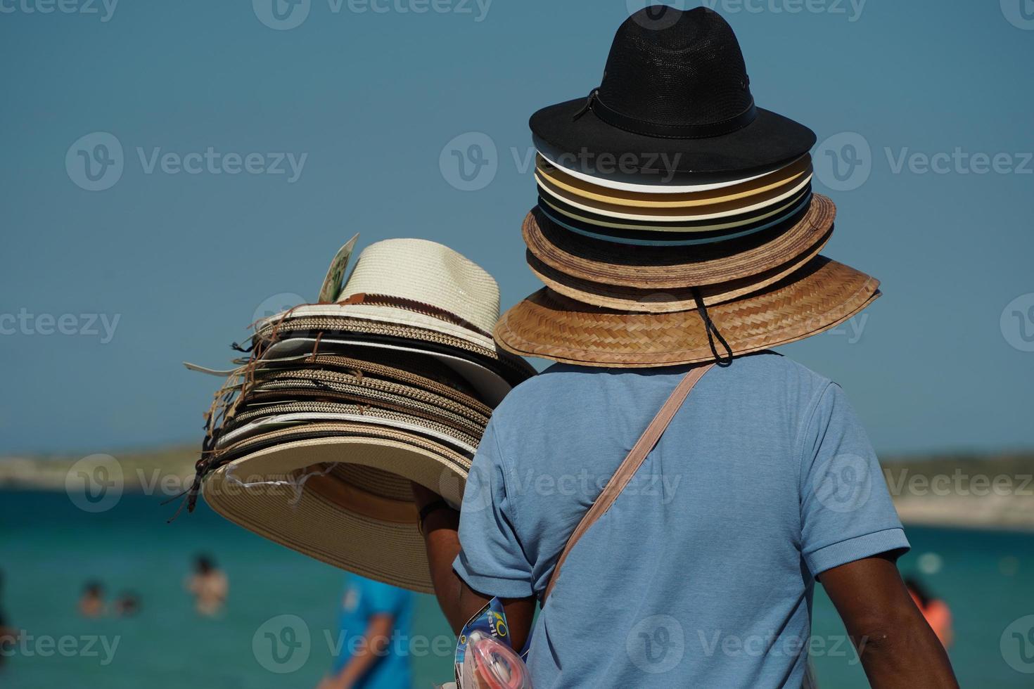hats  for sale on mexican beach photo