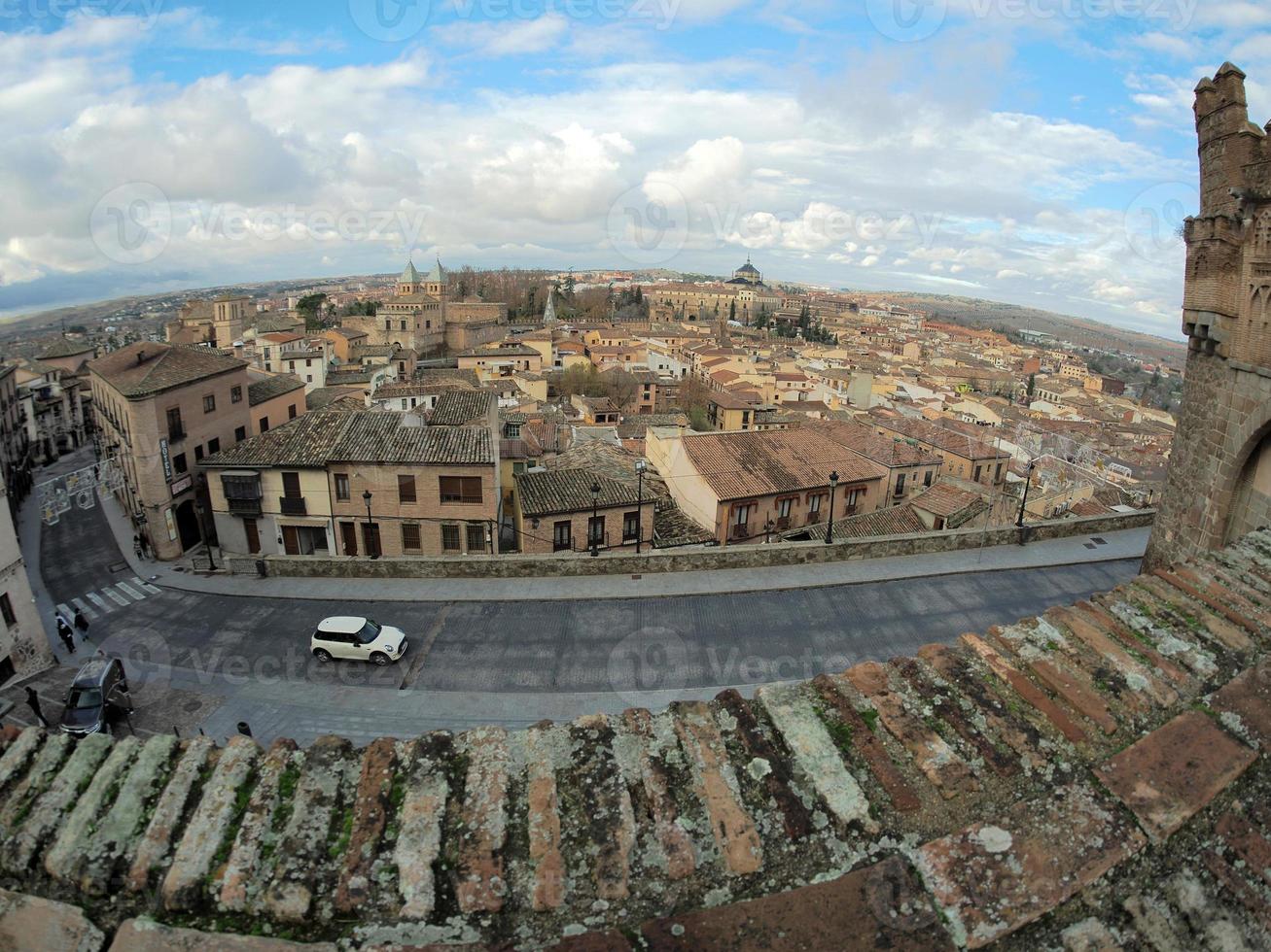 Toledo Aerial view of the medieval old town, Spain photo