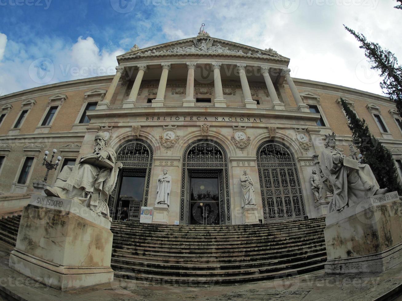 National Library of Madrid, Spain. architecture and art photo