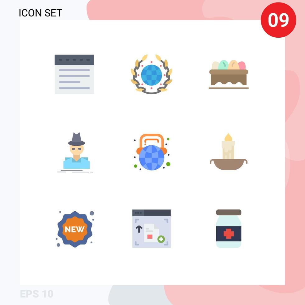 Universal Icon Symbols Group of 9 Modern Flat Colors of learning education easter thief incognito Editable Vector Design Elements